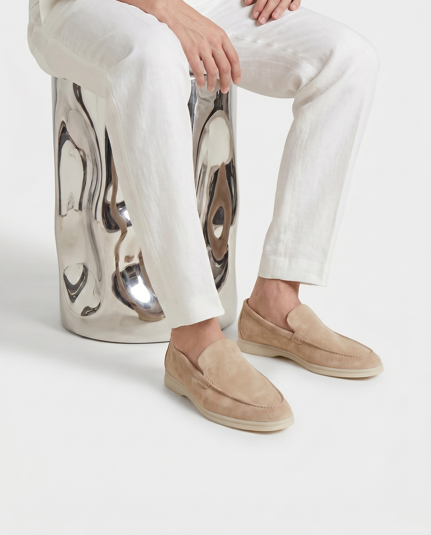 Belluno Suede Loafers - Beige