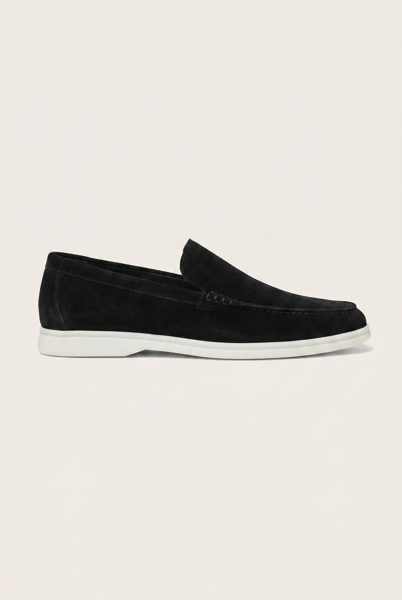 Belluno Classic Suede Loafers Black