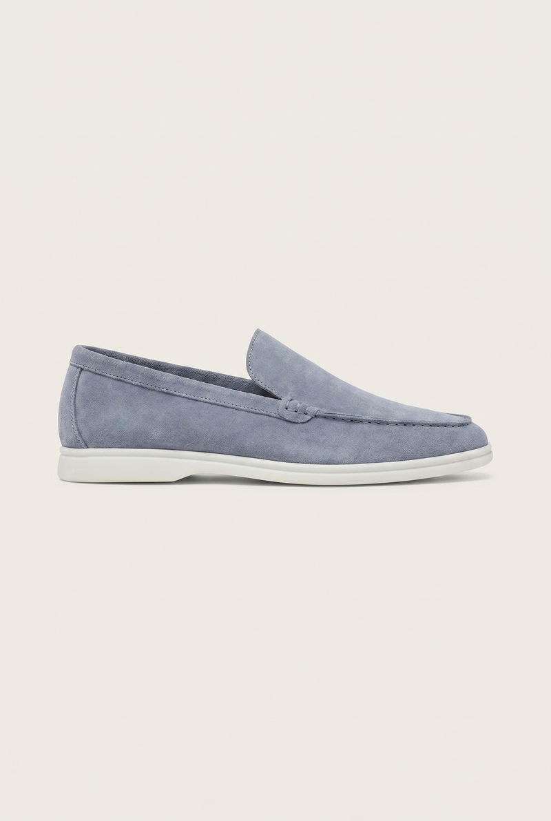 Belluno Classic Suede Loafers Baby Blue