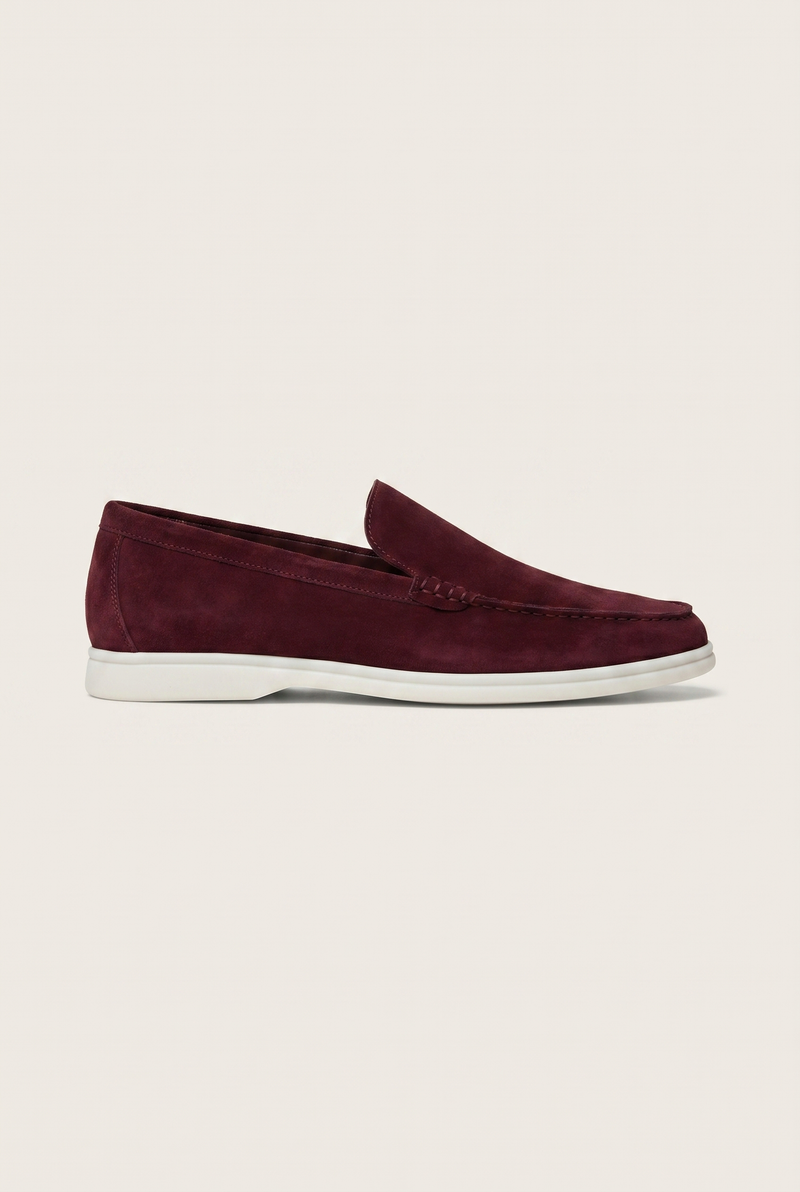 Belluno Classic Suede Loafers Burgundy
