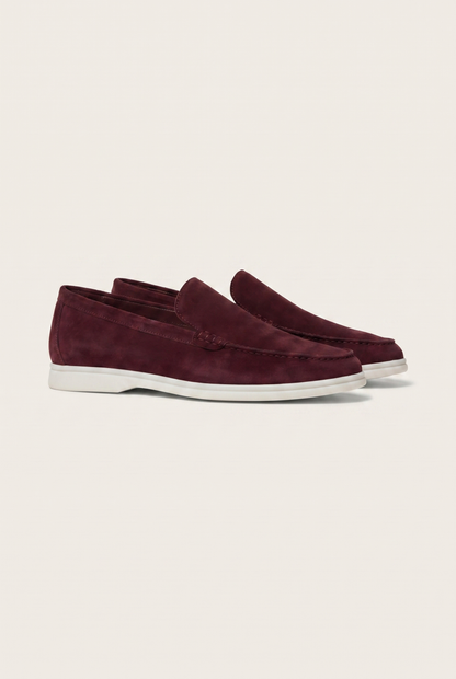 Belluno Classic Suede Loafers Burgundy