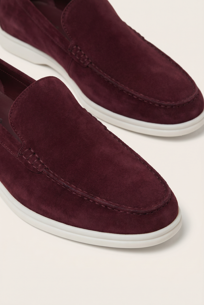 Belluno Classic Suede Loafers Burgundy