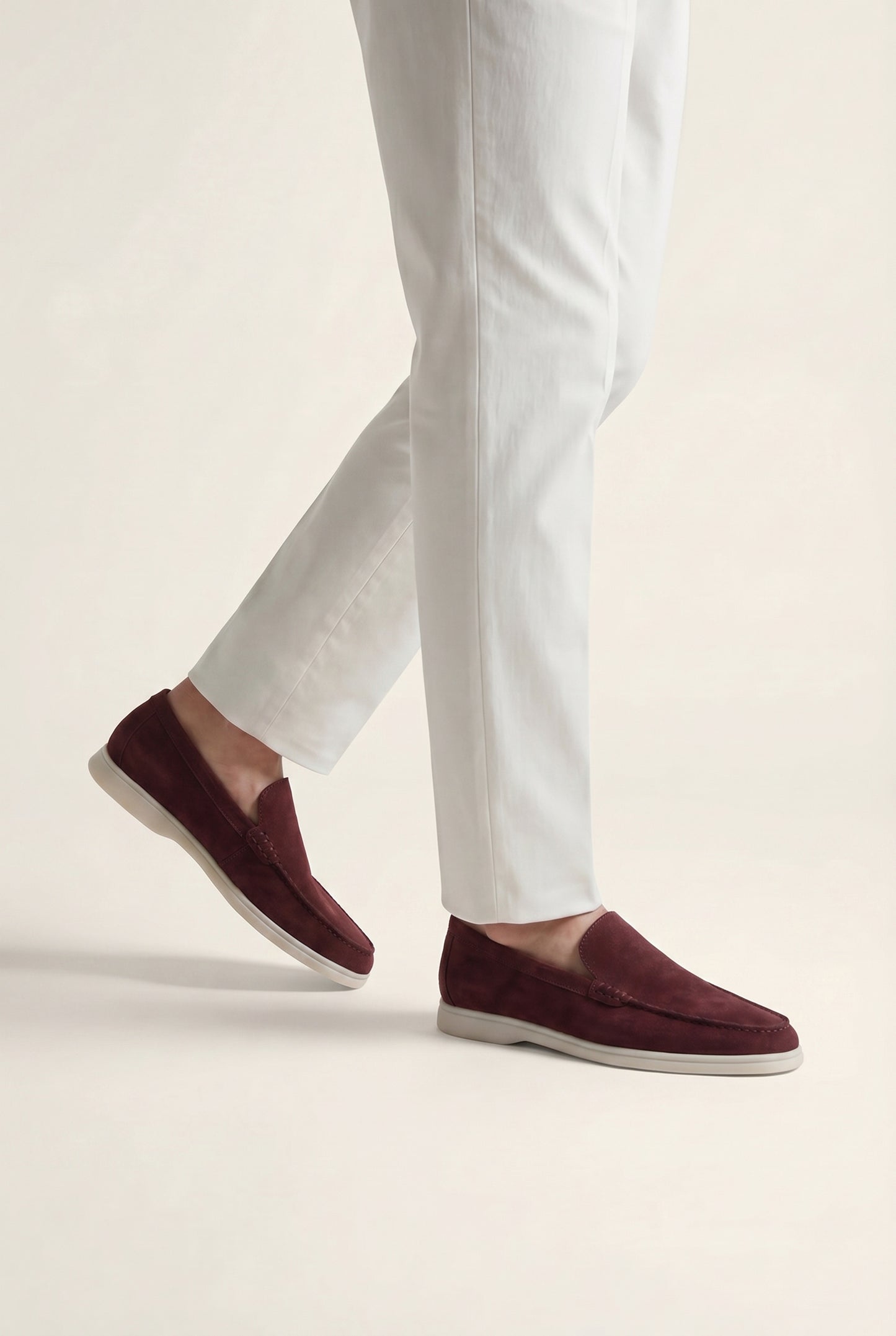 Belluno Classic Suede Loafers Burgundy