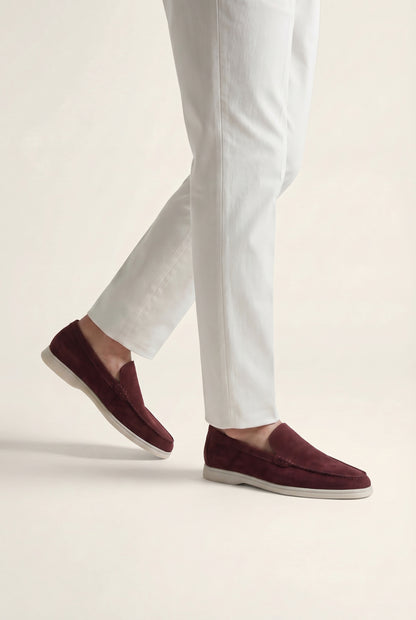 Belluno Classic Suede Loafers Burgundy