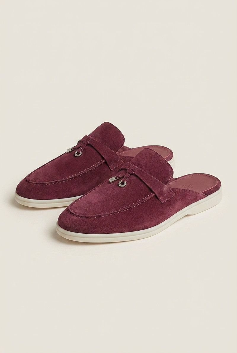 Belluno Women's Suede Mules Burgundy