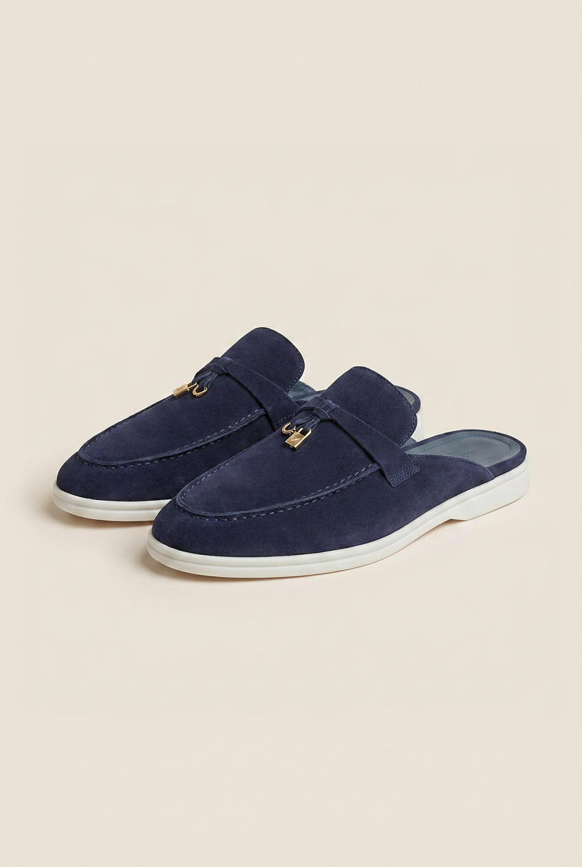 Belluno Women's Suede Mules Navy