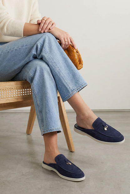 Belluno Women's Suede Mules Navy